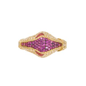 Gatoura ring with purple