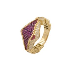 Gatoura gold ring with purple