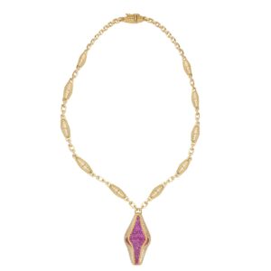 Gatoura necklace with purple